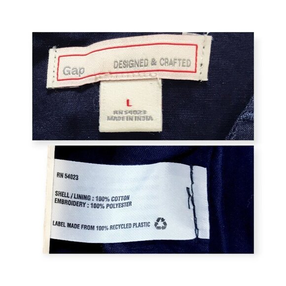 Gap navy blue cotton eyelet dress, size L - Picture 7 of 8